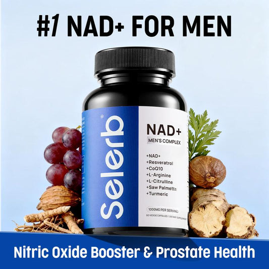 Selerb NAD+ Supplement for Men + Magnesium Complex Bundle – Liposomal NAD+, Coq10, Ashwagandha & Multi-Magnesium with B6, D3, Zinc – Energy, Circulation, Sleep & Muscle Support