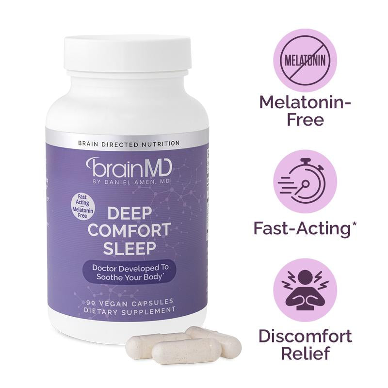 Brainmd - Deep Comfort Sleep | Doctor Developed to Soothe Your Body - 90 Vegan Capsules