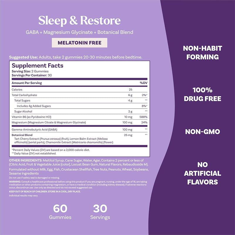 Natrol Sleep & Restore Gummies Non-Melatonin 60Ct