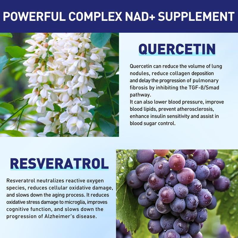 XKQ NAD+ Nicotinamide Riboside Supplement - Support NAD+ Levels & Healthy Aging