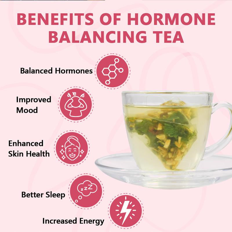 Hormonal Wellness Support Herbal Tea - 10 Packs (3G Each) | All-Natural Blend with Raspberries, Nettle Leaves & Peppermint Beverage Caffeine-Free Drink