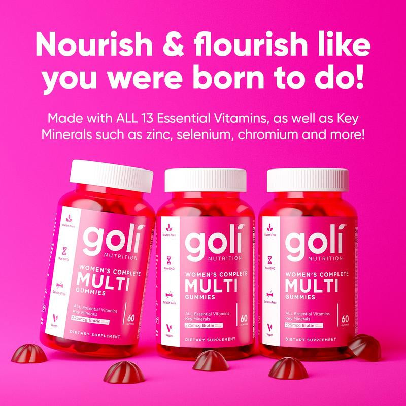 Women'S Complete Multi Gummies 2-Pack: All 13 Essential Vitamins, All B Vitamins, Vitamin C, A, D, E, K, Zinc, Biotin and More. Healthy Hair, Skin & Nails, Eyes, Immune, Brain & Nervous System, Heart Health. Gluten-Free, Vegan, Non-Gmo, and Gelatin-Free.