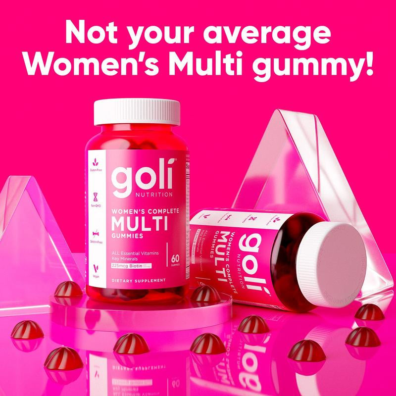 Women'S Complete Multi Gummies 2-Pack: All 13 Essential Vitamins, All B Vitamins, Vitamin C, A, D, E, K, Zinc, Biotin and More. Healthy Hair, Skin & Nails, Eyes, Immune, Brain & Nervous System, Heart Health. Gluten-Free, Vegan, Non-Gmo, and Gelatin-Free.