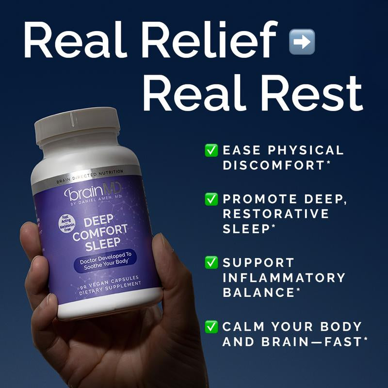 Brainmd - Deep Comfort Sleep | Doctor Developed to Soothe Your Body - 90 Vegan Capsules